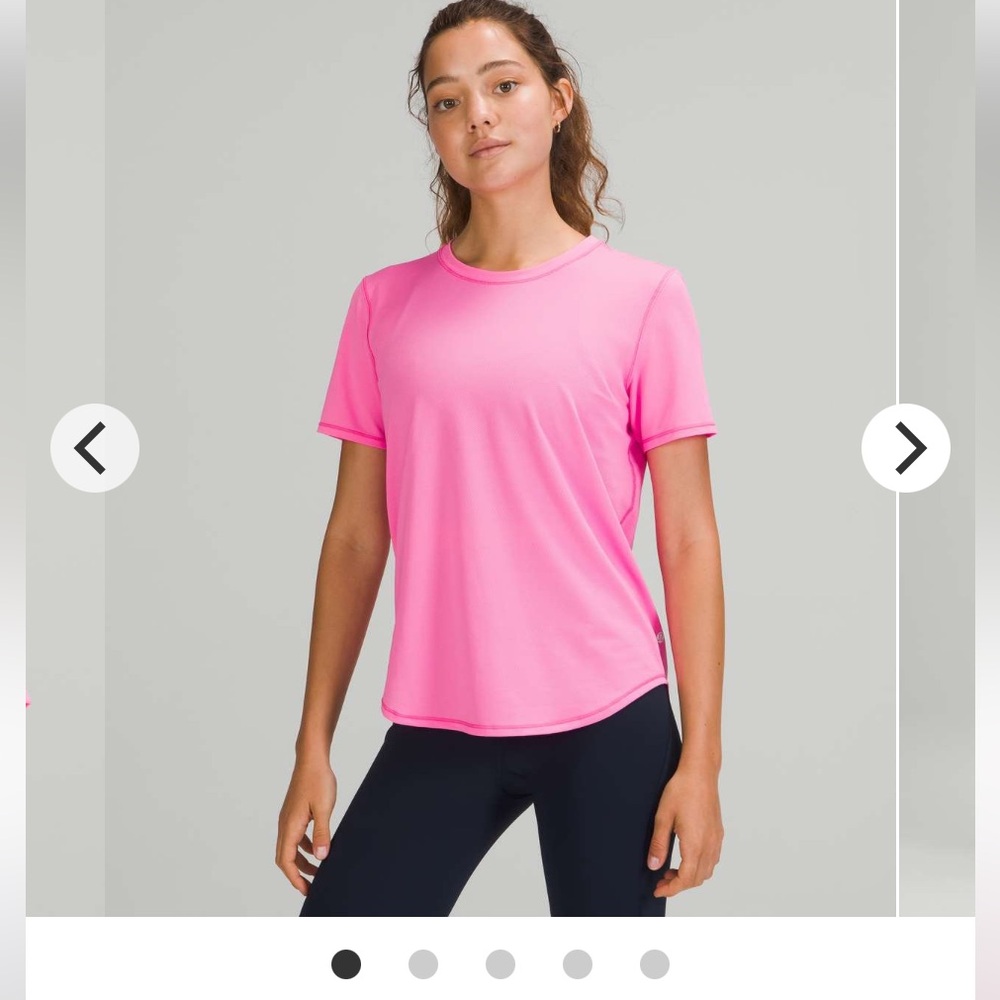 Lululemon High Neck Running and Training T-Shirt - Sz 4 Pink